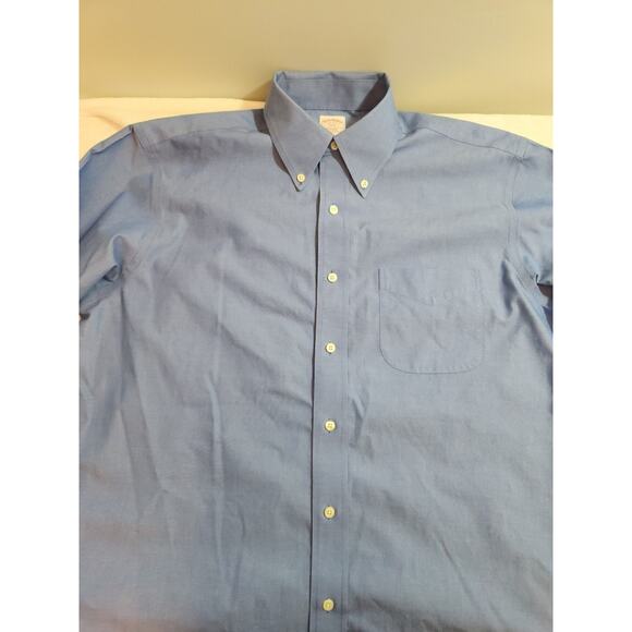 Brooks Brothers Shirt Mens Medium 16 34/35 Blue Long Sleeve Busines Work Preppy - Picture 3 of 11